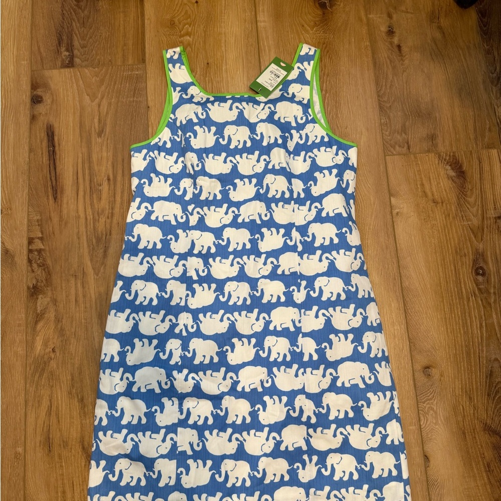 Lilly Pulitzer Blue and White Elephant Dress
